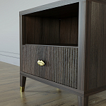 Прикроватная тумбочка с полкой Elsa Dreams Walnut  варинант исполнения - 3 | Loft Concept в Костроме