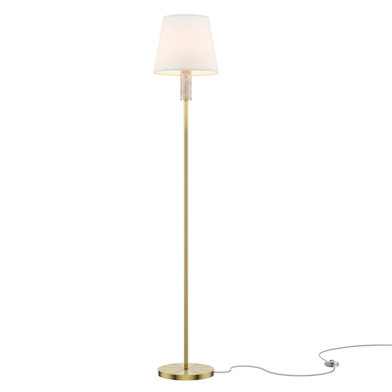 Напольный светильник Lira E27 Латунь Белый Серый в Костроме | Loft Concept 