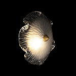Бра в форме прозрачного стеклянного цветка с рельефной текстурой Textured Glass варинант исполнения - 2 | Loft Concept в Костроме