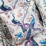 Подушка декоративная с изображением павлинов в саду Beige Chinoiserie Garden Two Peacocks Cushion варинант исполнения - 2 | Loft Concept в Костроме