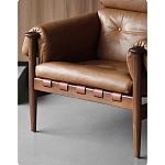 Кресло с деревянным каркасом и обивкой из натуральной кожи Medieval Furniture варинант исполнения - 4 | Loft Concept в Костроме