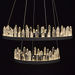 Люстра с двумя кольцами черного цвета с хрустальными элементами QUARTZ CRYSTAL варинант исполнения - 5 | Loft Concept в Костроме