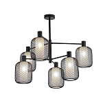 Люстра потолочная с абажурами из металлической сетки Loft Grid Pendant Gold варинант исполнения - 4 | Loft Concept в Костроме