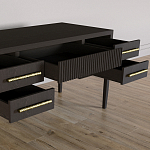 Большой Рабочий стол Primo с 5 выдвижными ящиками Темный орех варинант исполнения - 5 | Loft Concept в Костроме