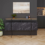 Комод с цветом фасада черный мрамор с деревянной столешницей на металлических ножках HANLEY CONSOLE HITIT BENDIR варинант исполнения - 1 | Loft Concept в Костроме