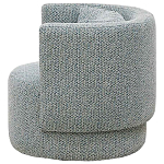 Дизайнерское мягкое кресло с круглой мягкой спинкой в голубой пестрой обивке Roux Round Armchair варинант исполнения - 2 | Loft Concept в Костроме