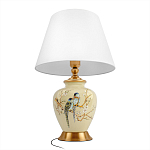 Настольная лампа бежевая с изображением птиц Slip Away варинант исполнения - 3 | Loft Concept в Костроме