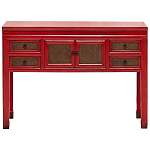 Деревянная консоль в китайском стиле с ящиками и дверцами красная Chinese Console Table варинант исполнения - 1 | Loft Concept в Костроме