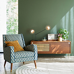 ТВ-тумба из ореха с плетеным декором Eland Wooden Wicker TV Stand варинант исполнения - 4 | Loft Concept в Костроме