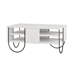 Стол журнальный прямоугольной формы с 2-мя полками белого цвета NORFOLK WHITE варинант исполнения - 1 | Loft Concept в Костроме