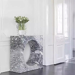 Дизайнерский журнальный стол квадратной формы с круглой нишей Guxawar варинант исполнения - 2 | Loft Concept в Костроме