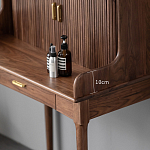 Туалетный стол деревянный с ящиком и зеркалом Moon Walnut Furniture варинант исполнения - 4 | Loft Concept в Костроме