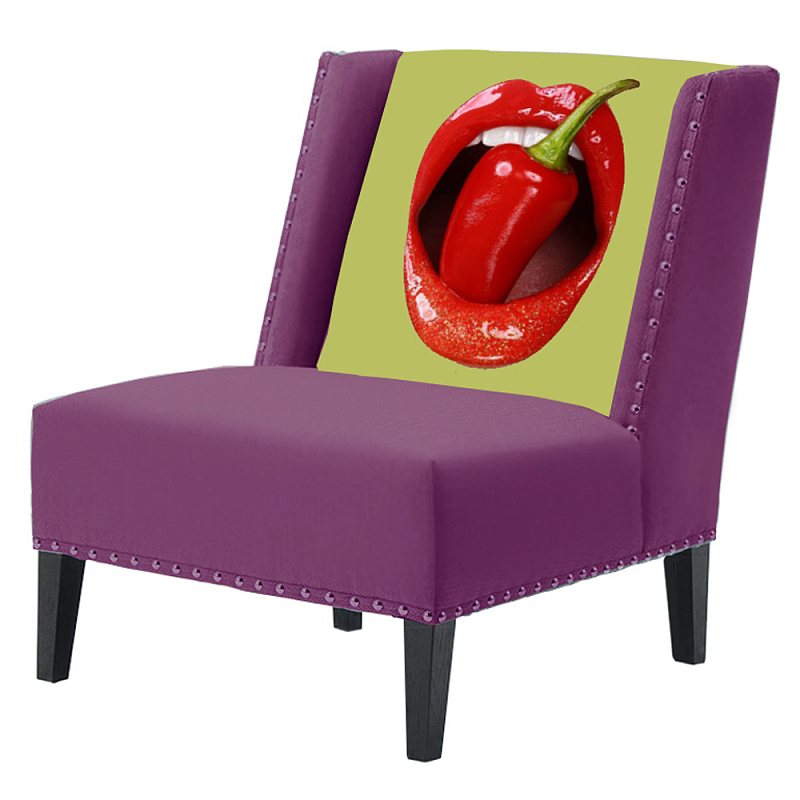 FUN Armchair "Chili Pepper" Purple Дизайнерское кресло с цветным принтом Баклажан FUN Armchair "Chili Pepper" Purple Дизайнерское кресло с цветным принтом Баклажан в Костроме | Loft Concept