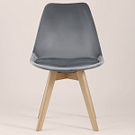 Стул с мягким велюровым сиденьем Arvika Grey варинант исполнения - 3 | Loft Concept в Костроме