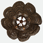 Круглая люстра волнистой формы с декором из круглых деревянных бусин коричневая Brown Wooden Beads Chandelier варинант исполнения - 2 | Loft Concept в Костроме