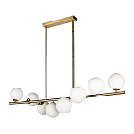 Люстра на штанге с 8-ю белыми шарообразными плафонами Bubble Chandelier варинант исполнения - 2 | Loft Concept в Костроме