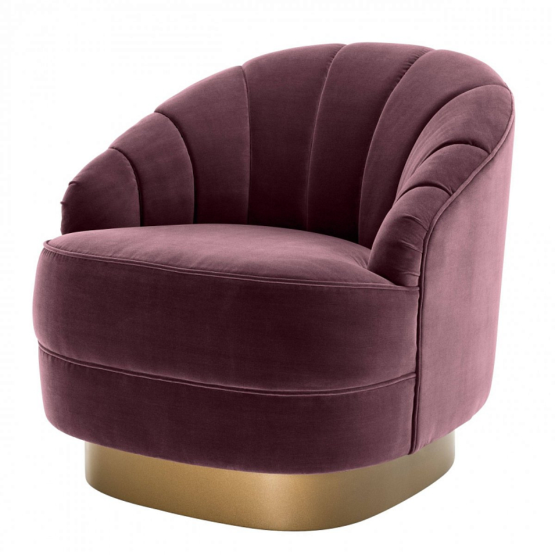 Кресло Eichholtz Chair Hadley Purple Сливовый матовое золото Кресло Eichholtz Chair Hadley Purple Сливовый матовое золото в Костроме | Loft Concept