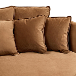 Кушетка круглая с обивкой из велюра коричневая Milky Brown Chair варинант исполнения - 6 | Loft Concept в Костроме