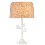 Настольная лампа с белым каркасом и тканевым абажуром Natural Stems варинант исполнения - 1 | Loft Concept в Костроме