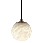 Подвесной светильник с шарообразным плафоном из белого алебастра Cryptocrystalline Stone варинант исполнения - 1 | Loft Concept в Костроме