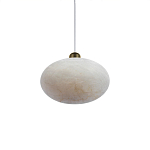 Подвесной светильник с плафоном в виде эллипса из белого алебастра Cryptocrystalline Stone варинант исполнения - 3 | Loft Concept в Костроме