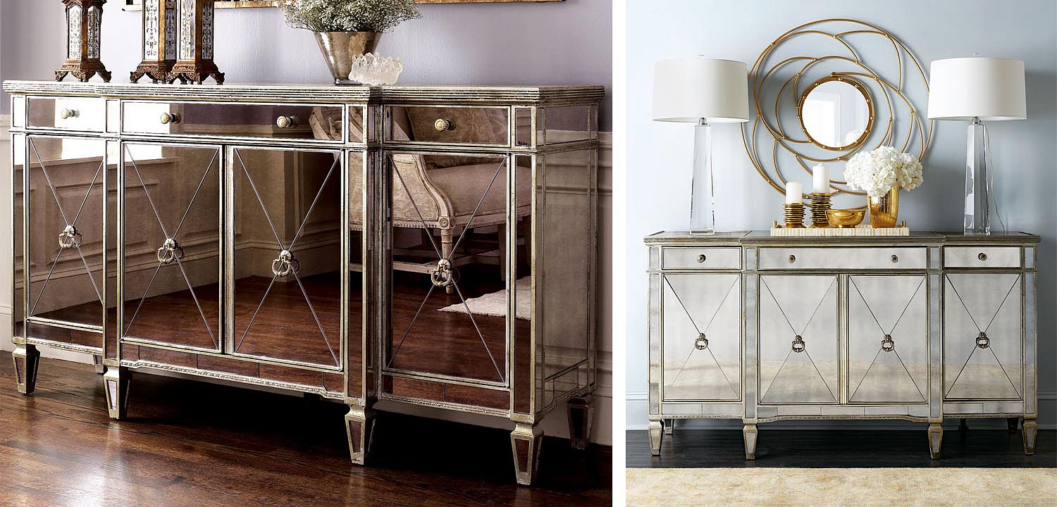 Комод зеркальный Celso Mirrored Chest of drawers 3 ящика и 4 дверцы Комод зеркальный Celso Mirrored Chest of drawers 3 ящика и 4 дверцы - Loft-Concept в Костроме