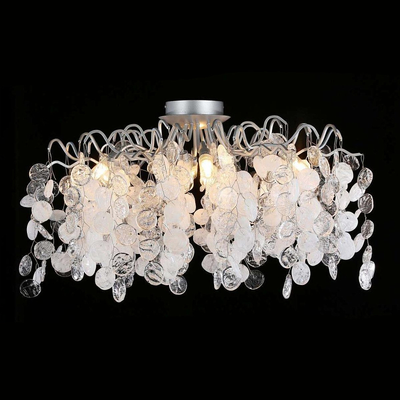 Потолочный светильник FAIRYTREE Chandelier 8 Белый Серебряный Прозрачное Стекло Потолочный светильник FAIRYTREE Chandelier 8 Белый Серебряный Прозрачное Стекло в Костроме | Loft Concept