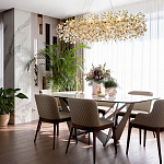 Линейная люстра с хрустальными подвесками Fairytree Gold Crystal Linear Chandelier 14 варинант исполнения - 2 | Loft Concept в Костроме