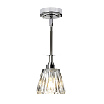 Подвесной светильник хромированного цвета с граненым прозрачным стеклянным плафоном Elstead Lighting варинант исполнения - 2 | Loft Concept в Костроме