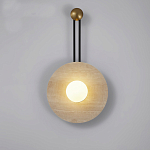 Бра круглое с каменным основанием и плафоном из стекла в форме шара Shaw Marble Lighting варинант исполнения - 4 | Loft Concept в Костроме