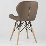 Стул с коричневым сиденьем из экокожи JEROEN варинант исполнения - 5 | Loft Concept в Костроме