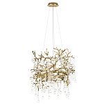 Подвесная люстра в виде ветвей деревьев золотого цвета с прозрачными подвесками-каплями 8 и 14 ламп Droplet Chandelier варинант исполнения - 2 | Loft Concept в Костроме