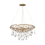 Люстра подвесная золотого цвета с металлическим сетчатым основанием и стеклянными каплевидными подвесками Hinkley варинант исполнения - 2 | Loft Concept в Костроме