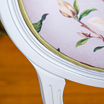 Стул светло-серый из натурального бука с изображением птиц и цветов Blooming Birds варинант исполнения - 2 | Loft Concept в Костроме