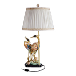 Настольная лампа с абажуром и основанием в виде двух цапель Porcelain Heron Lamp варинант исполнения - 2 | Loft Concept в Костроме