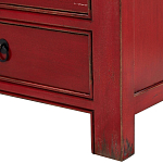 Деревянная ТВ-тумба с 5-ю выдвижными ящиками в китайском стиле красная Wei Chinese TV Stand варинант исполнения - 3 | Loft Concept в Костроме