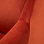 Дизайнерское кресло оранжевое в мягкой велюровой обивке Granger Armchair Orange варинант исполнения - 4 | Loft Concept в Костроме