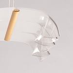 Люстра линейная с 3-мя белыми волнистыми плафонами Wave Line варинант исполнения - 10 | Loft Concept в Костроме