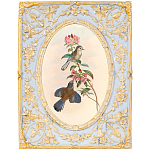 Декоративный постер с изображением птиц в раме с рельефным растительным узором Blooming Birds Poster варинант исполнения - 11 | Loft Concept в Костроме