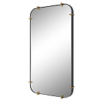 Зеркало настенное в черной металлической раме Mirror Cardinal варинант исполнения - 1 | Loft Concept в Костроме