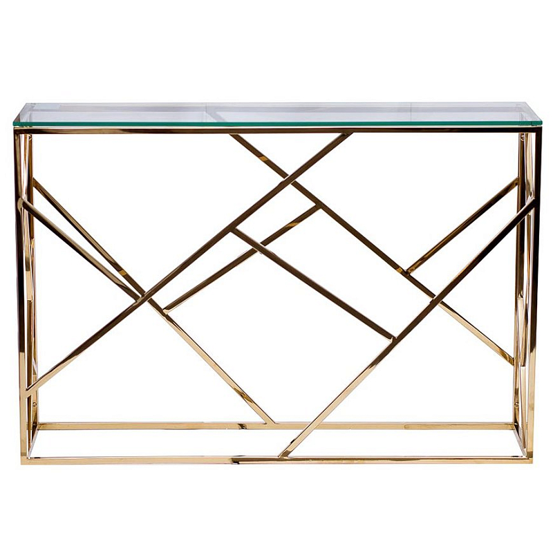 Консоль Serene Furnishing Gold Clear Glass Top Console Золотой Прозрачное Стекло Консоль Serene Furnishing Gold Clear Glass Top Console Золотой Прозрачное Стекло в Костроме | Loft Concept