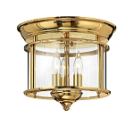 Потолочный светильник в форме фонаря с прозрачным цилиндрическим плафоном и тремя лампами в форме свечей Hinkley варинант исполнения - 5 | Loft Concept в Костроме