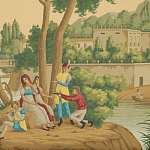 Обои ручная роспись Views of Italy Crepuscule варинант исполнения - 1 | Loft Concept в Костроме