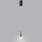 Подвесной светильник с черной металлической основой и рельефным плафоном Glass Pod варинант исполнения - 9 | Loft Concept в Костроме