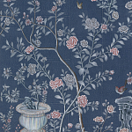Обои ручная роспись Houghton Dark Blue варинант исполнения - 4 | Loft Concept в Костроме