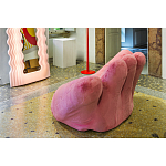 Дизайнерское плюшевое розовое кресло в форме руки Poltronova Joe Plush Taffy Pink Armchair варинант исполнения - 6 | Loft Concept в Костроме
