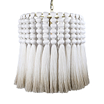 Подвесной светильник круглый плетеный с белой бахромой Braided Bundle of Ears варинант исполнения - 1 | Loft Concept в Костроме
