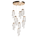 Люстра каскадная с 10-ю прозрачными плафонами Wave Line варинант исполнения - 2 | Loft Concept в Костроме