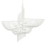 Люстра белая в форме спирали с декором из круглых деревянных бусин White Wooden Beads варинант исполнения - 3 | Loft Concept в Костроме