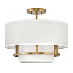 Потолочный светильник с двухслойным белым текстильным абажуром Hinkley варинант исполнения - 14 | Loft Concept в Костроме